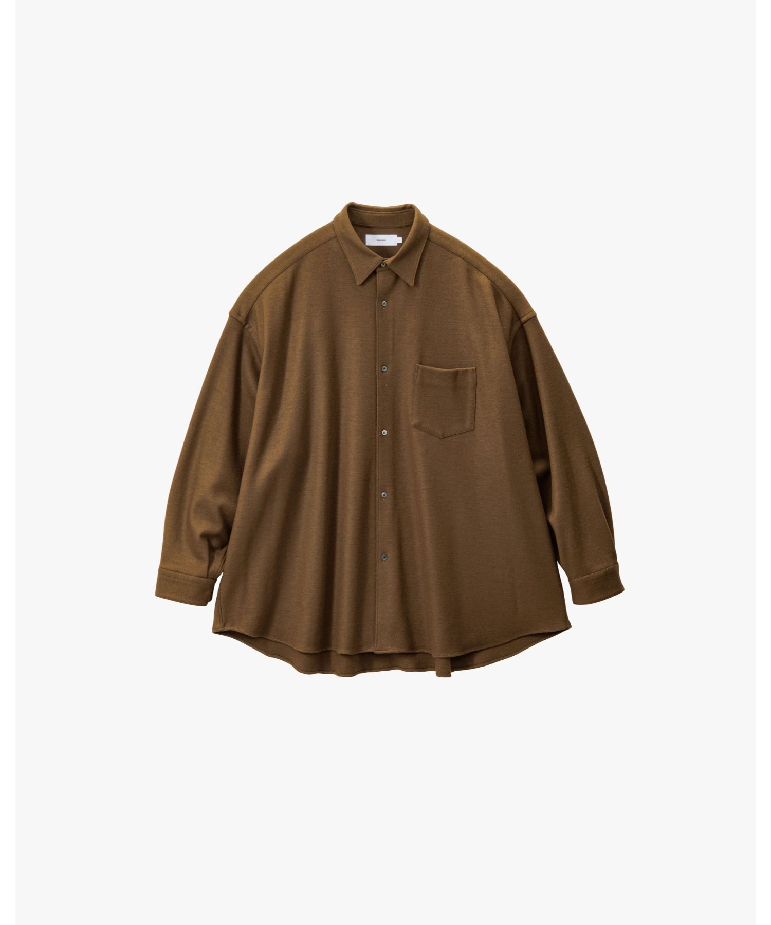 Wool Smooth Flannel Oversized Regular Collar Shirt