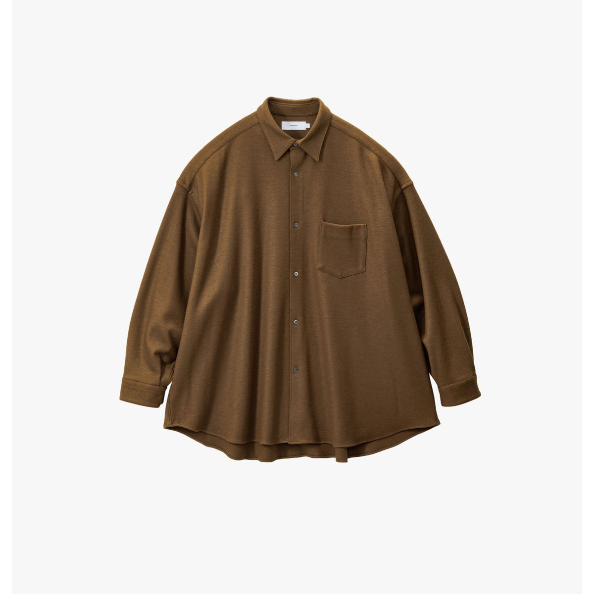 Wool Smooth Flannel Oversized Regular Collar Shirt - Graphpaper