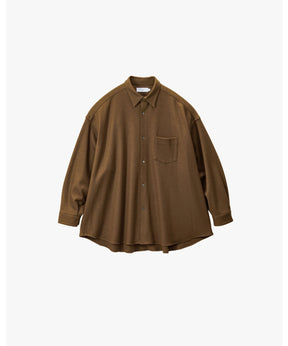 Wool Smooth Flannel Oversized Regular Collar Shirt