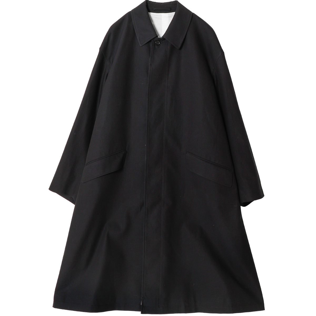 【送料無料】Graphpaper ショップコート 20復刻版 ブラック1 Voile Gabardine Railway Coat - Graphpaper (グラフペーパー) - outer