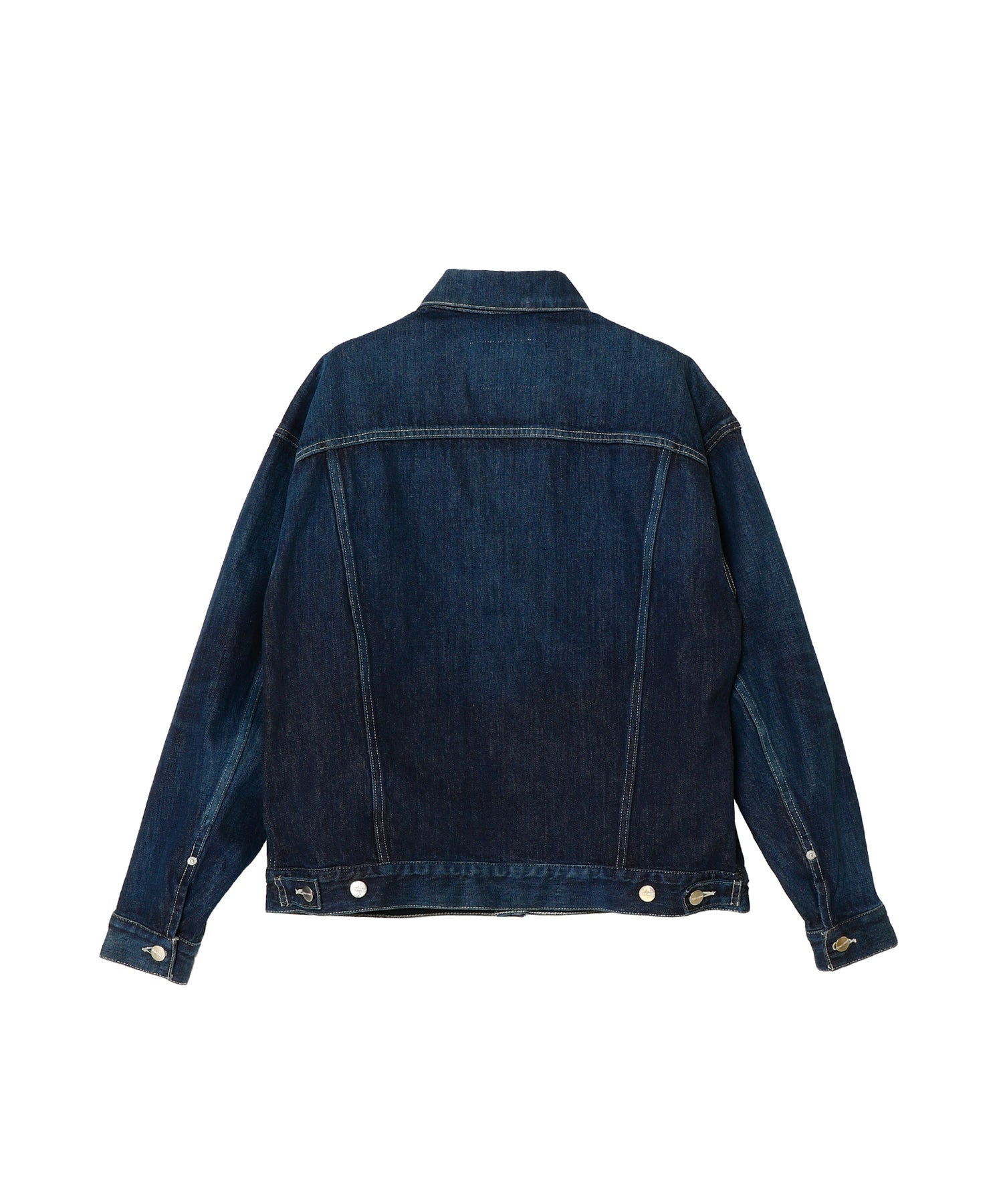Selvage Denim Trucker Jacket-DARK FADE-