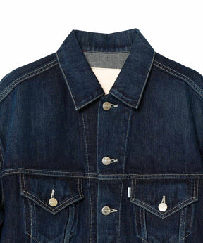 Selvage Denim Trucker Jacket-DARK FADE-
