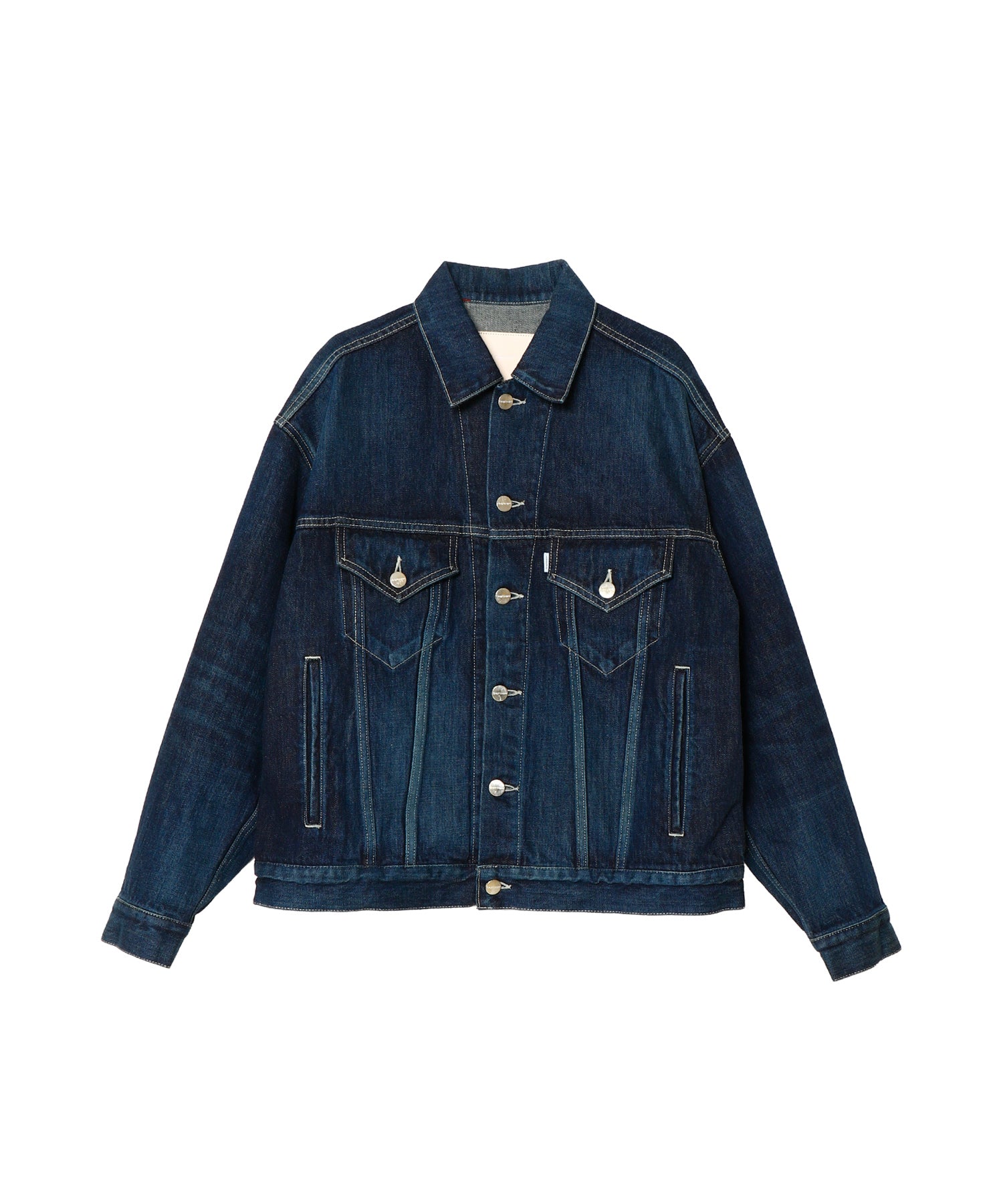 Selvage Denim Trucker Jacket-DARK FADE-