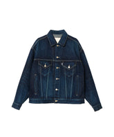 Selvage Denim Trucker Jacket-DARK FADE-