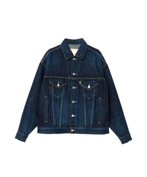 Selvage Denim Trucker Jacket-DARK FADE-