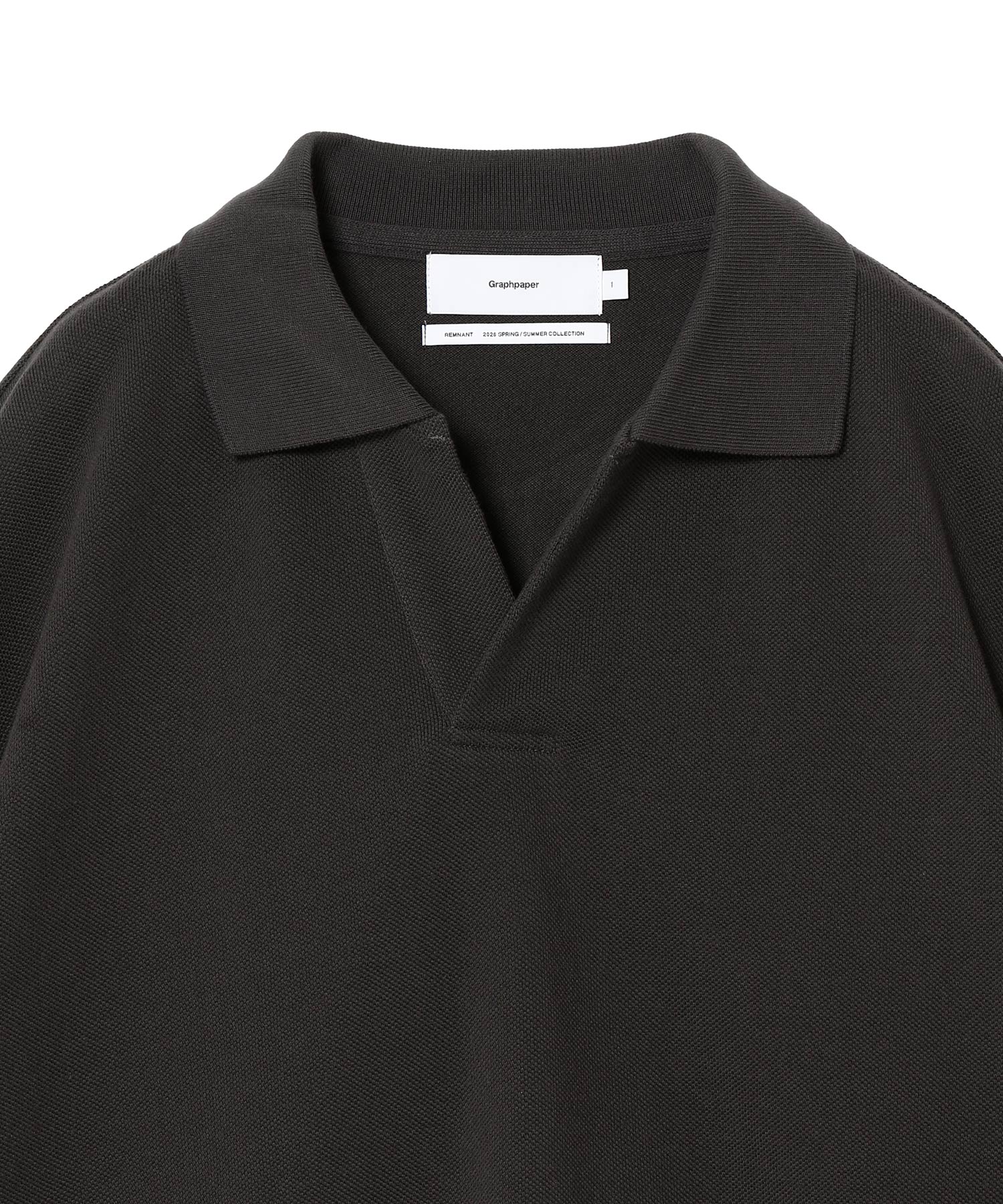 トップス Graphpaper Pique Jersey Skipper Polo Graphpaper - Cotton Pique Jersey L/S Skipper Polo / BEIGE | Stripe