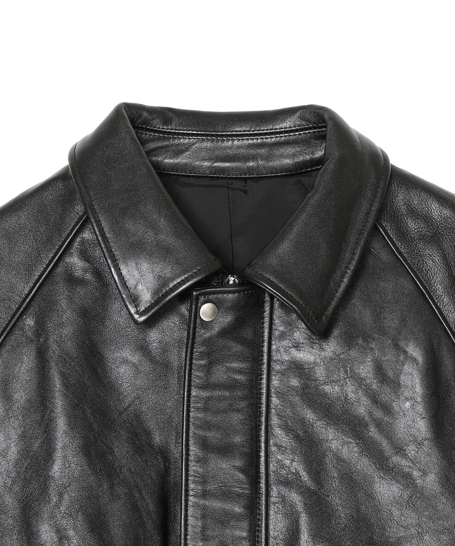 Cow Leather Raglan Blouson