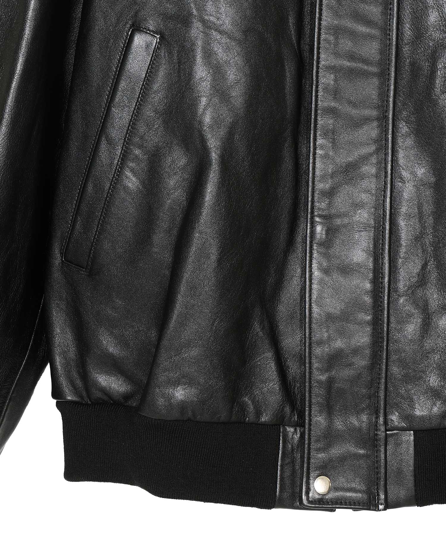 Cow Leather Raglan Blouson