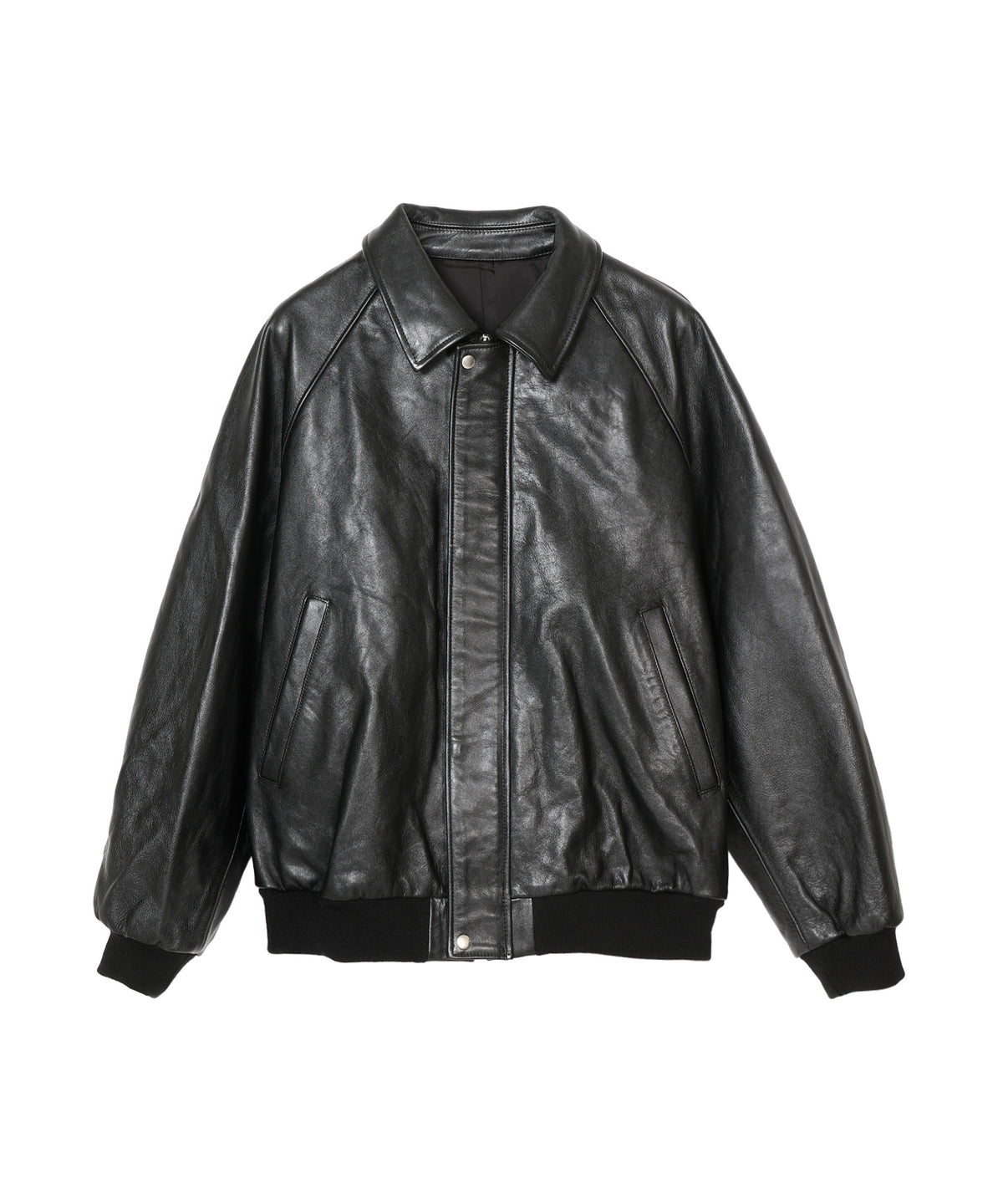 Cow Leather Raglan Blouson