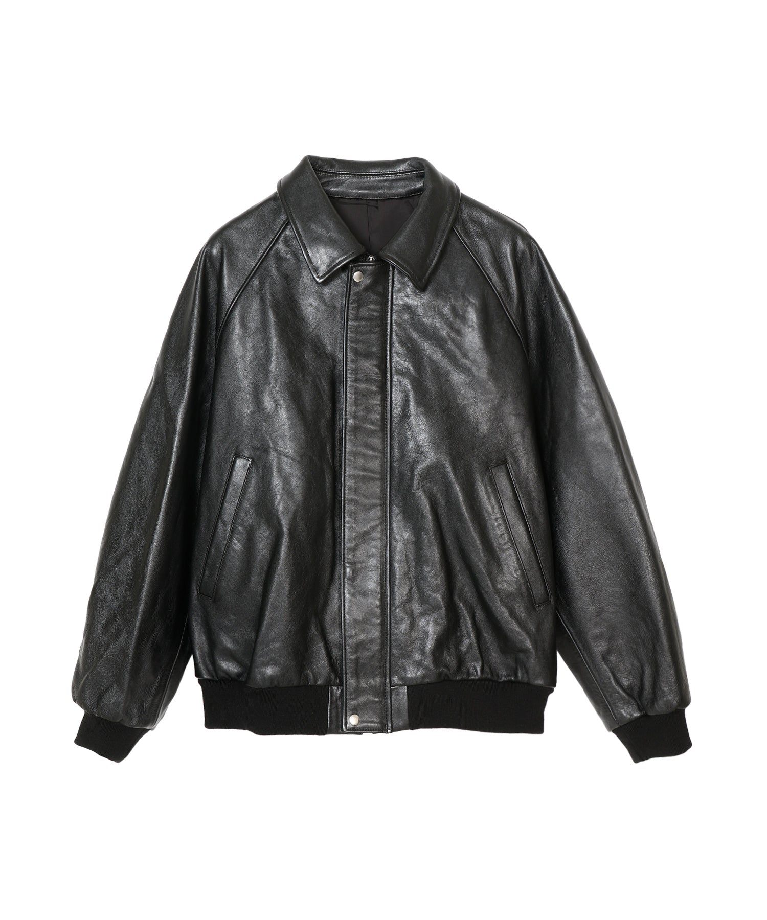 Cow Leather Raglan Blouson