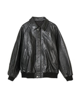 Cow Leather Raglan Blouson
