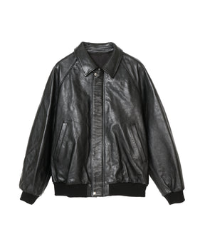 Cow Leather Raglan Blouson
