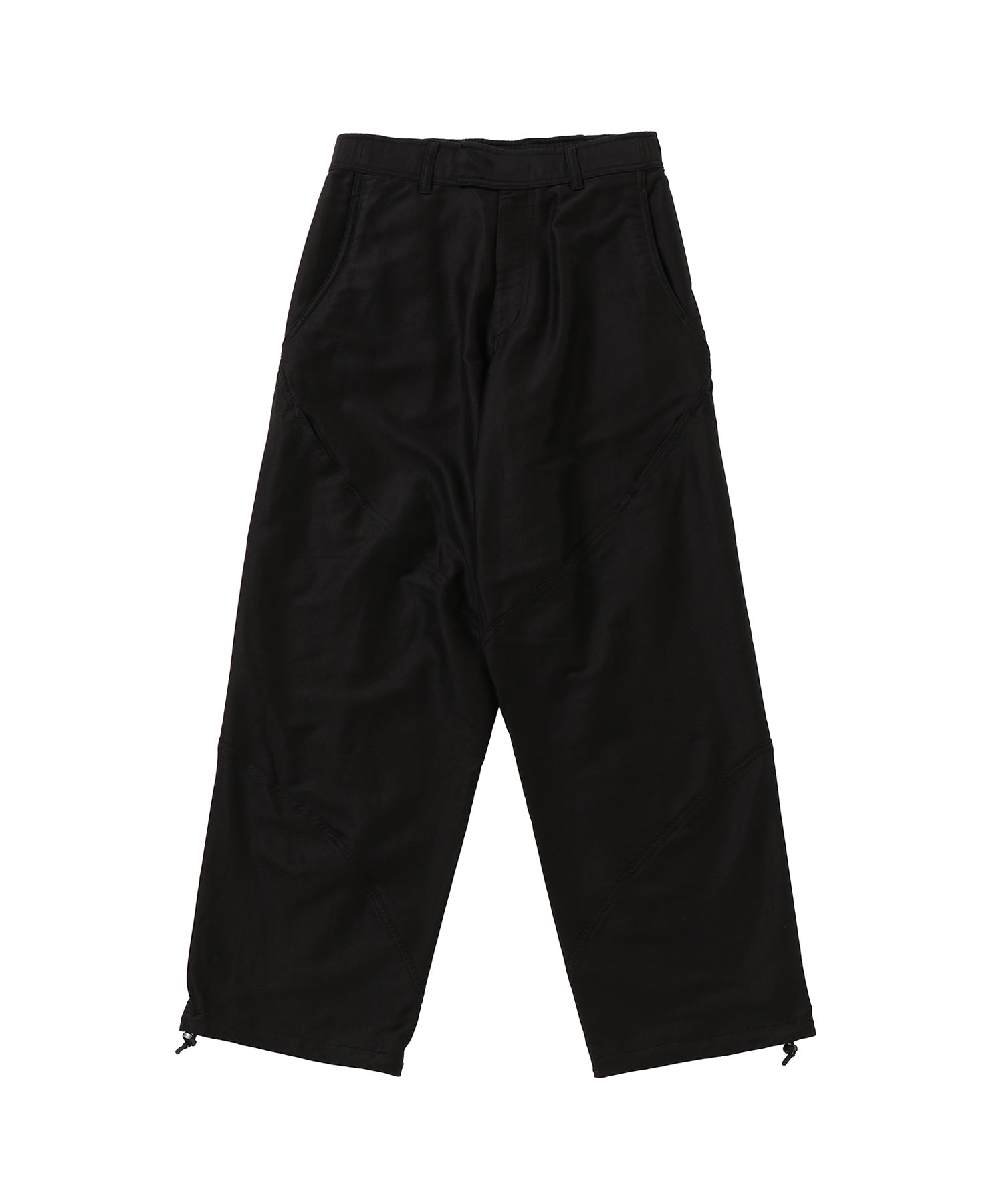 Cotton Silk Blend Helicoid Wide Pants