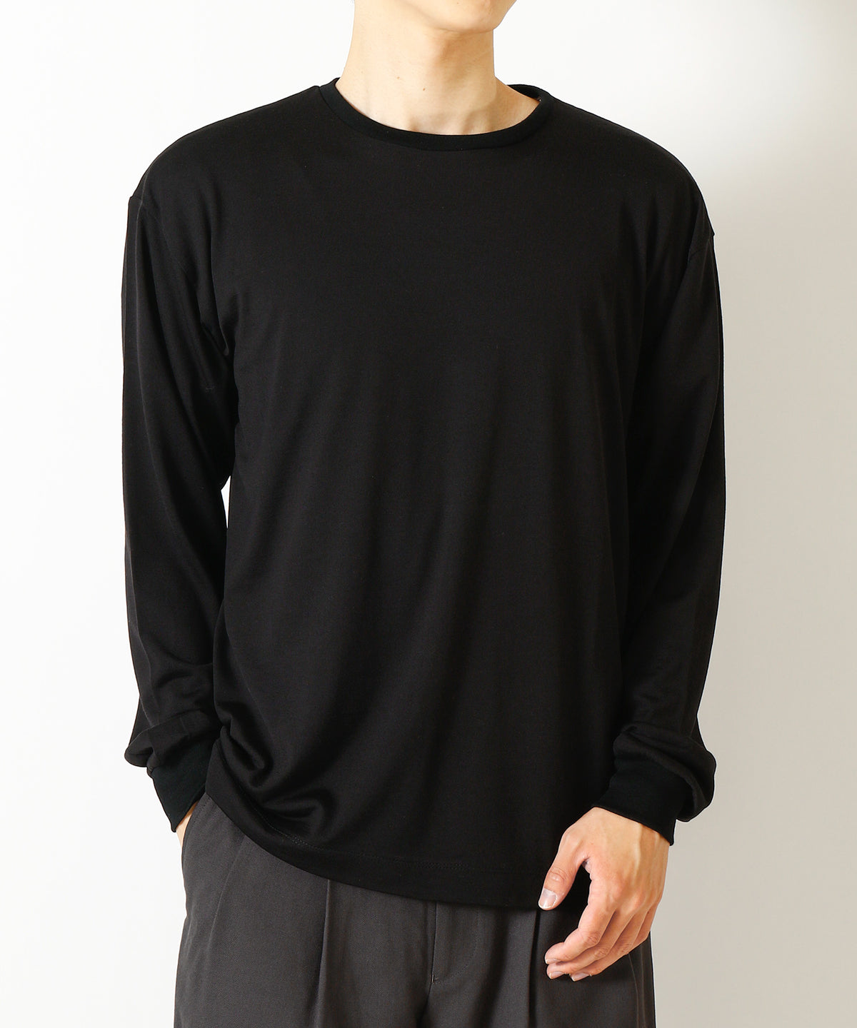 Super 160S Wool Washable Knit / Long Sleeve Tee