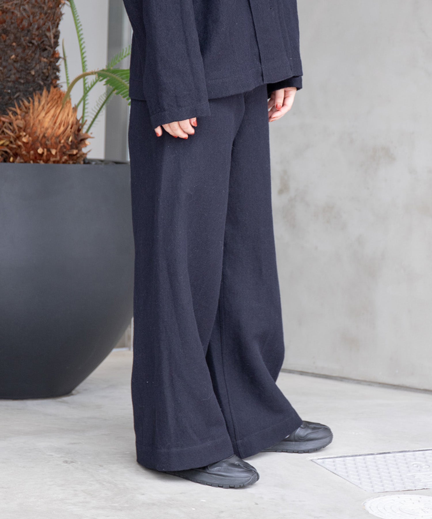 Wool Linen Wide Slacks