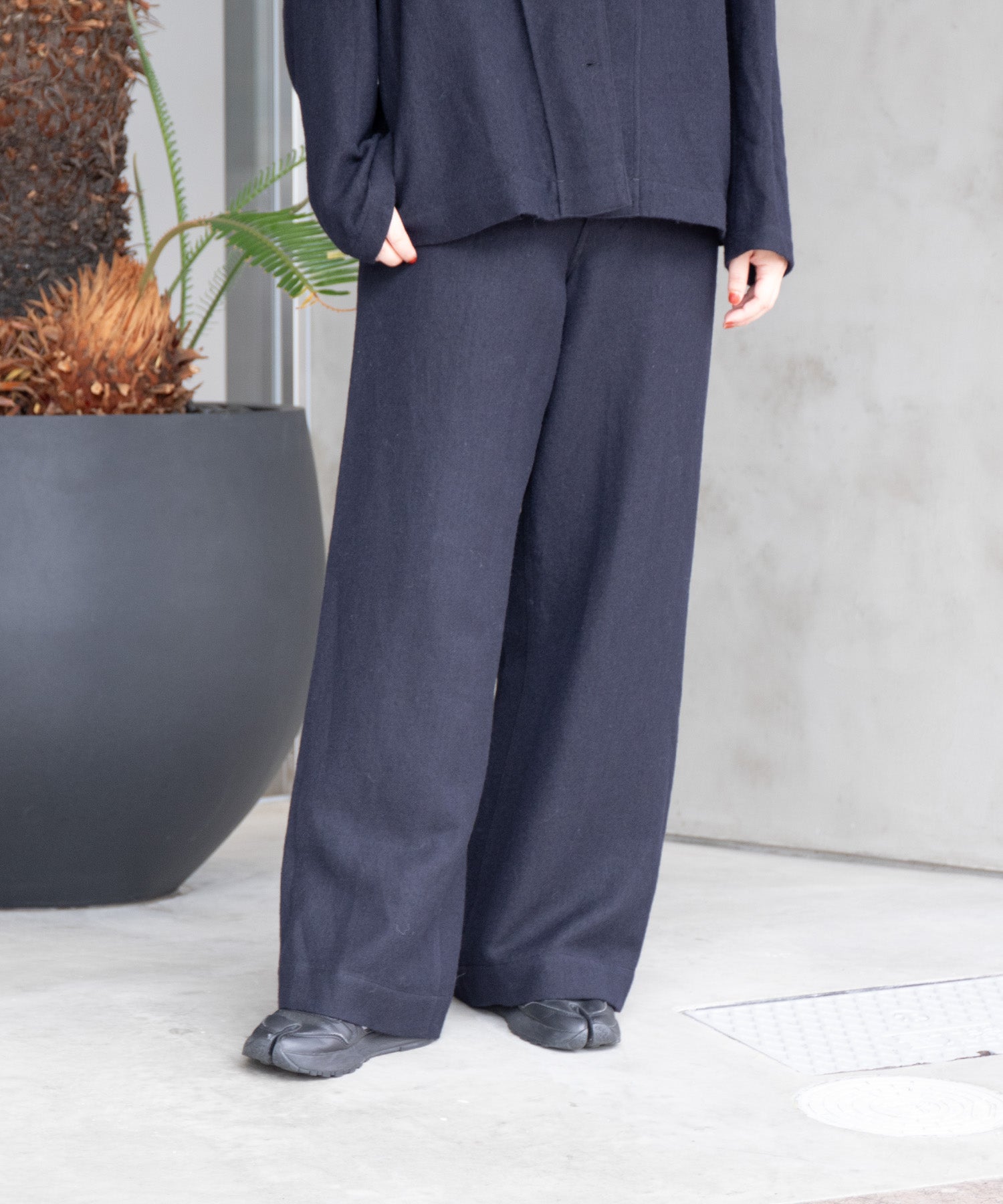 Wool Linen Wide Slacks