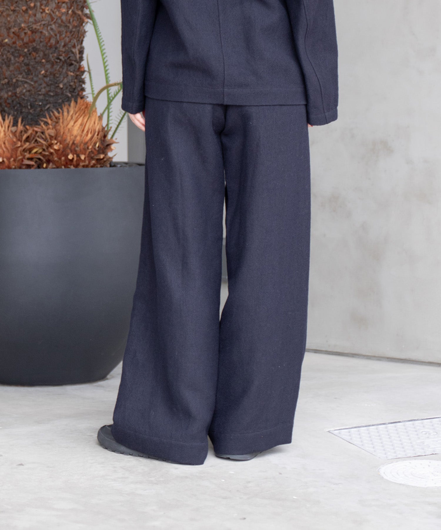 Wool Linen Wide Slacks