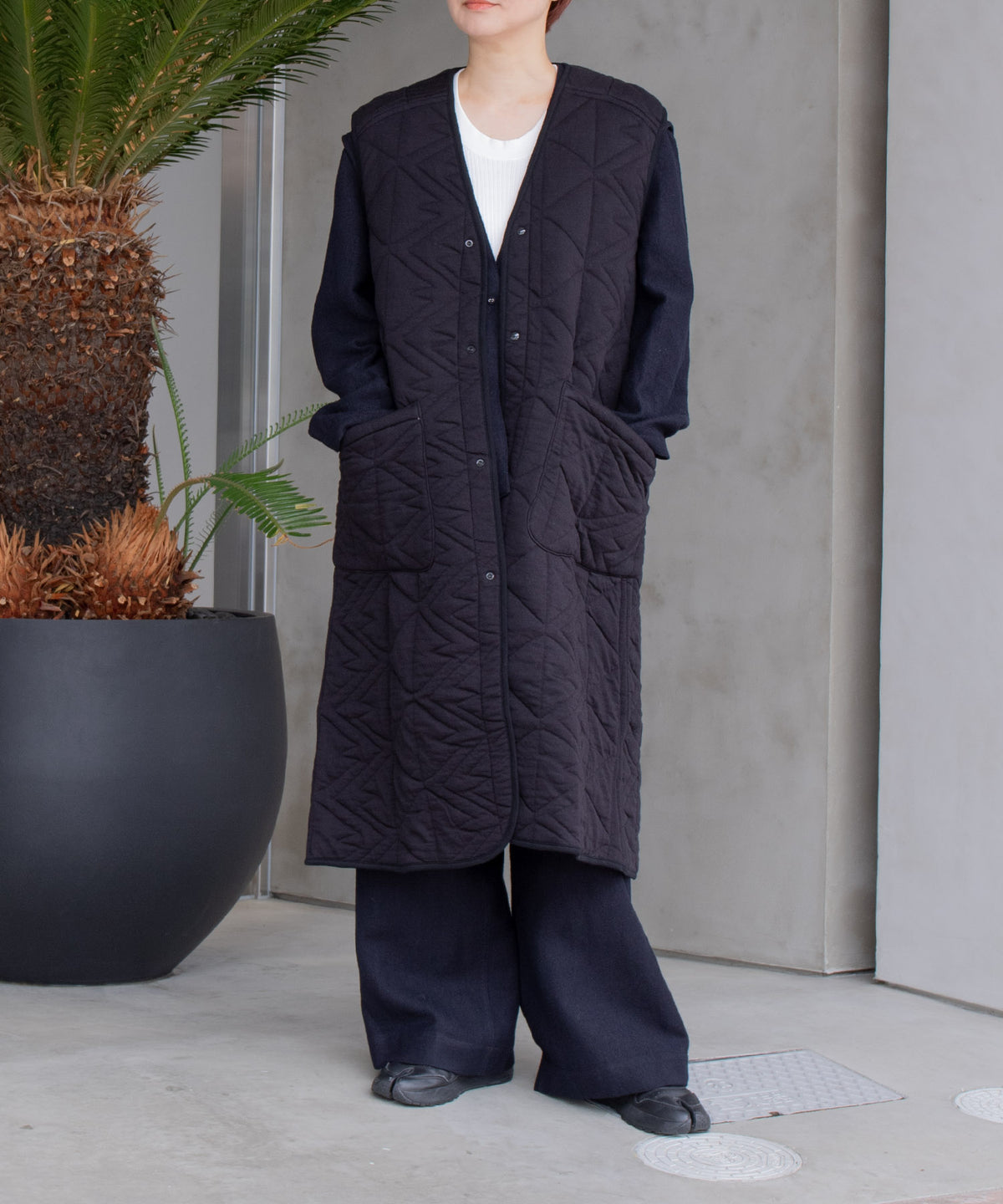 Quilt Jaquard Long Vest