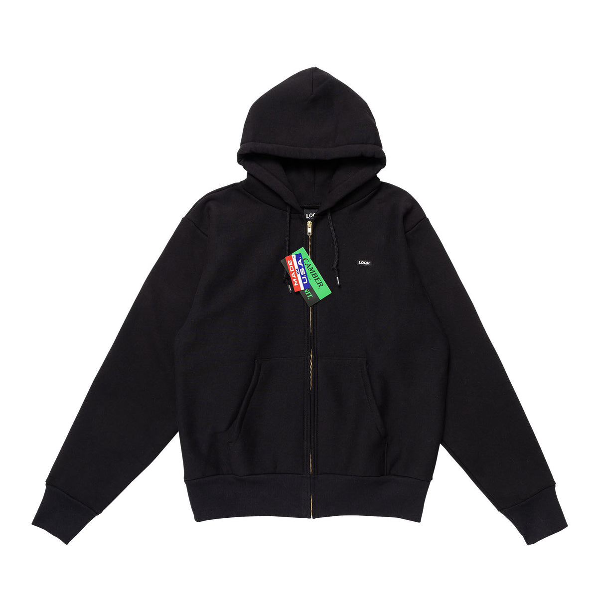 LQQK Studio SIGNATURE SNAP FLEECE HOODIE FOREST GREEN ルック 