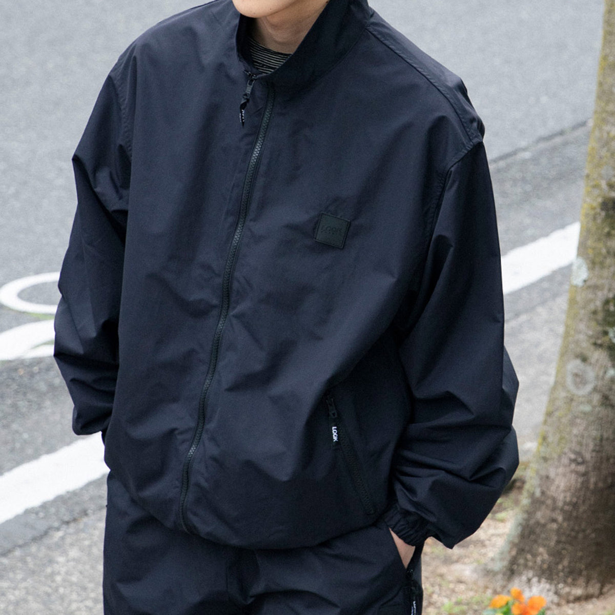 LQQK Studio☆NYLON TRACK JACKET ☆BLACK LQQK STUDIO NYLON TRACK JACKET BLACK | TODAY CLOTHING