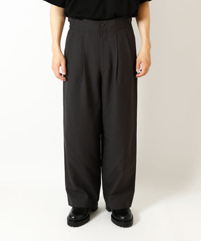 Recycled Polyester Non-Mulesed Wool Gabardine Two Tuck Military Trousers