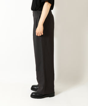 Recycled Polyester Non-Mulesed Wool Gabardine Two Tuck Military Trousers