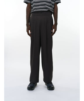 Recycled Polyester Non-Mulesed Wool Gabardine Two Tuck Military Trousers
