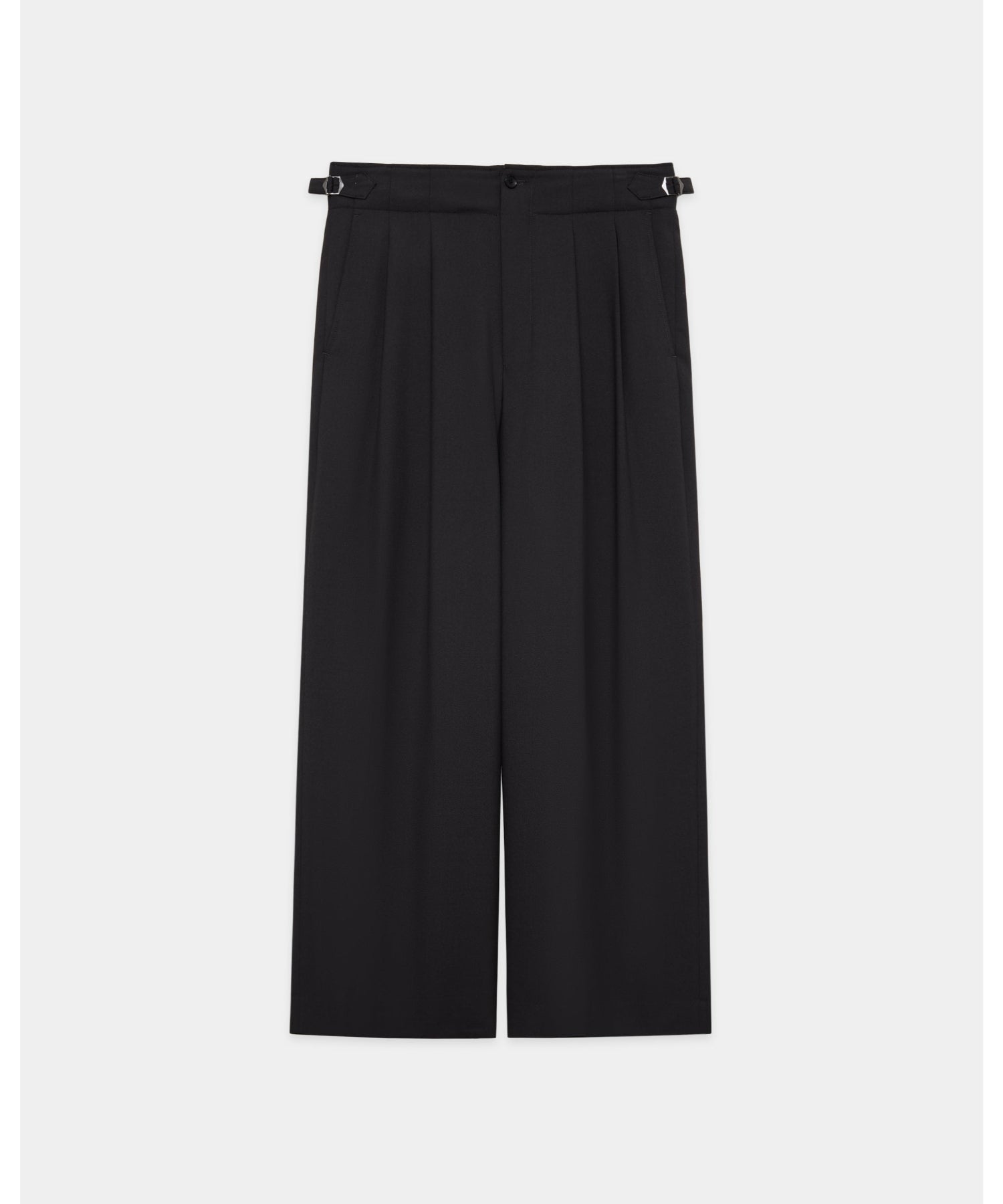 Recycled Polyester Non-Mulesed Wool Gabardine Two Tuck Military Trousers