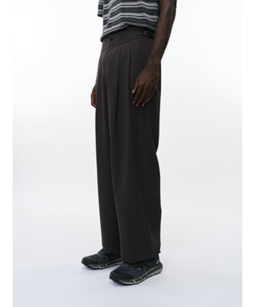 Recycled Polyester Non-Mulesed Wool Gabardine Two Tuck Military Trousers
