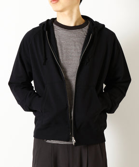 Organic Cotton Open-End Yarn Inlay Zip Parka
