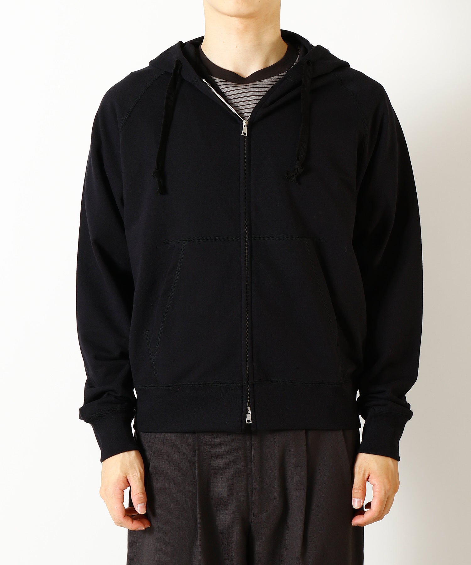 Organic Cotton Open-End Yarn Inlay Zip Parka