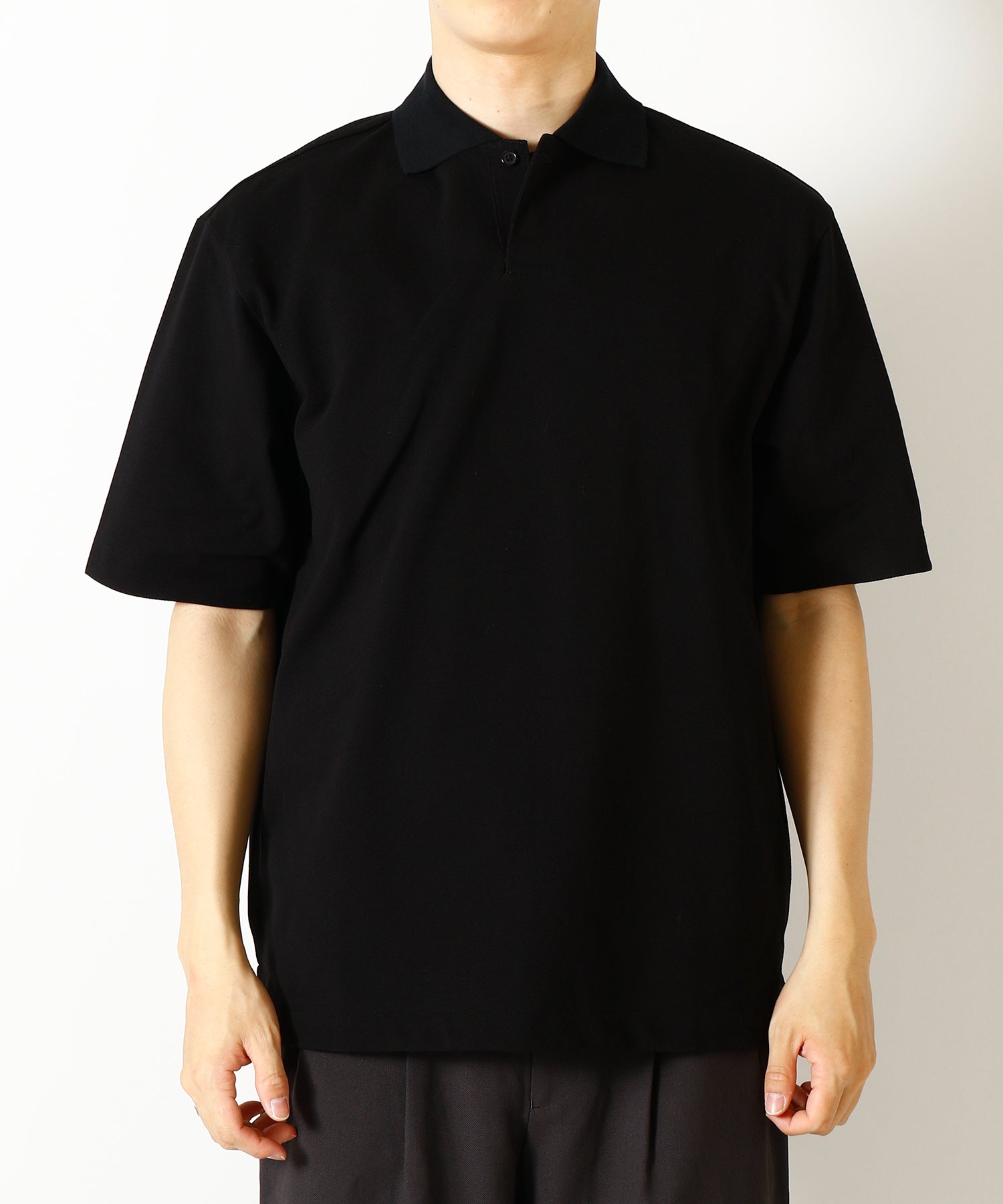 40//1 Organic Cotton High Twisted Pique One Button Tee S/S