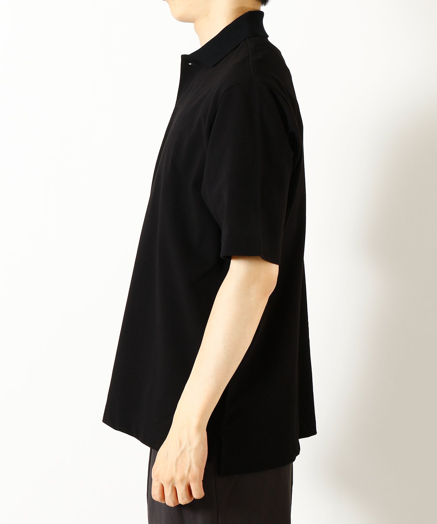 40//1 Organic Cotton High Twisted Pique One Button Tee S/S