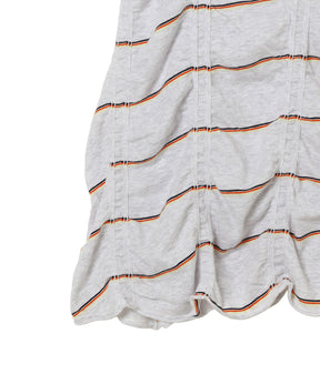 Tucked Jacquard Border Dress