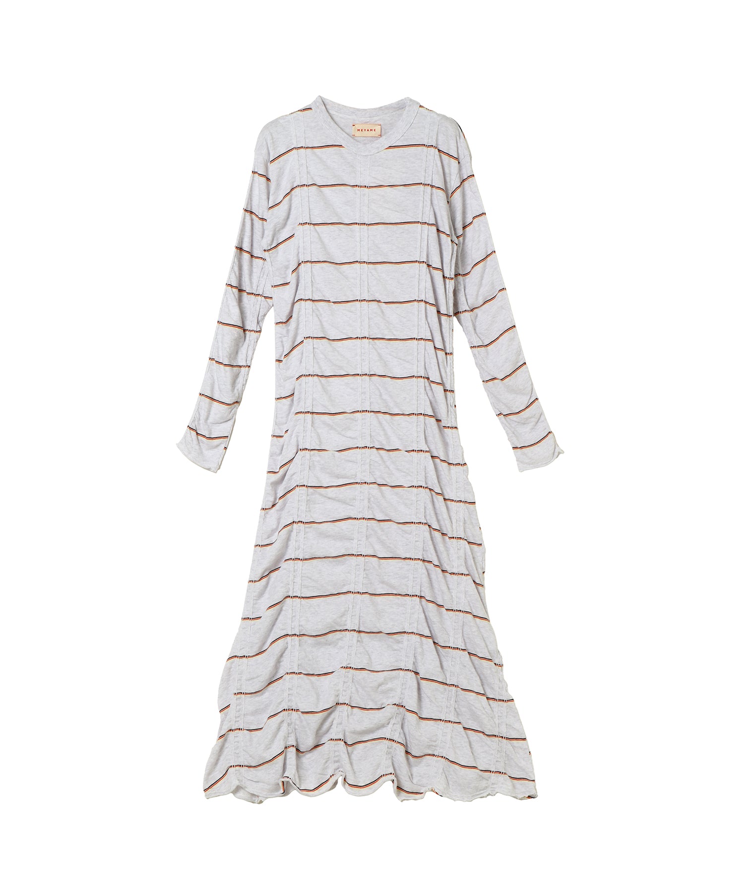 Tucked Jacquard Border Dress