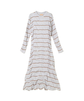 Tucked Jacquard Border Dress
