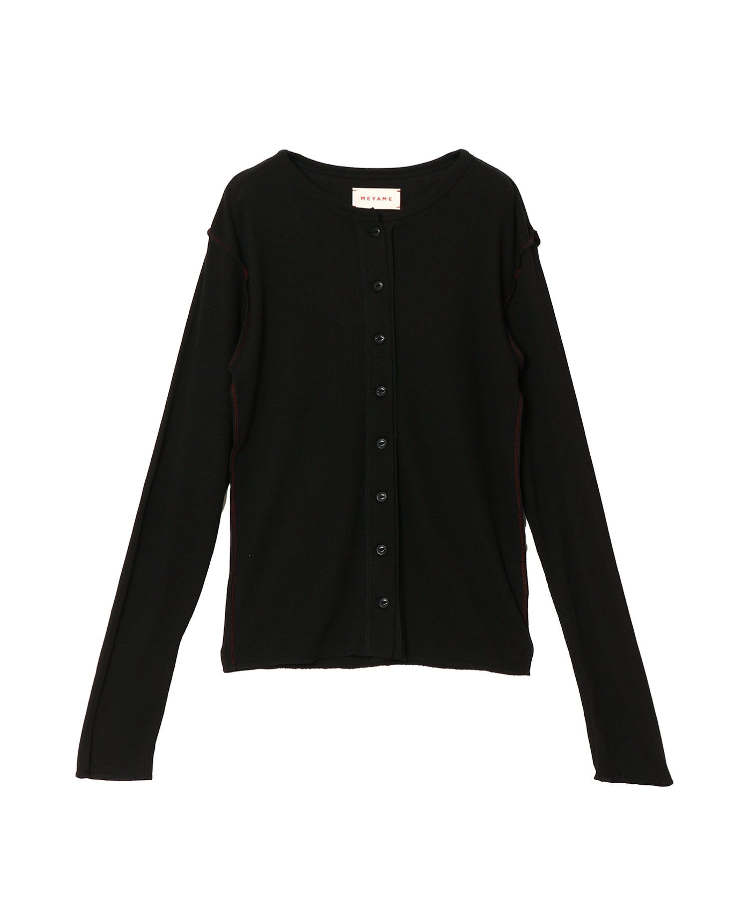 SOFT RIB SIDE STITCH CARDIGAN - MEYAME (メヤメ) - tops (トップス