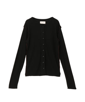 SOFT RIB SIDE STITCH CARDIGAN