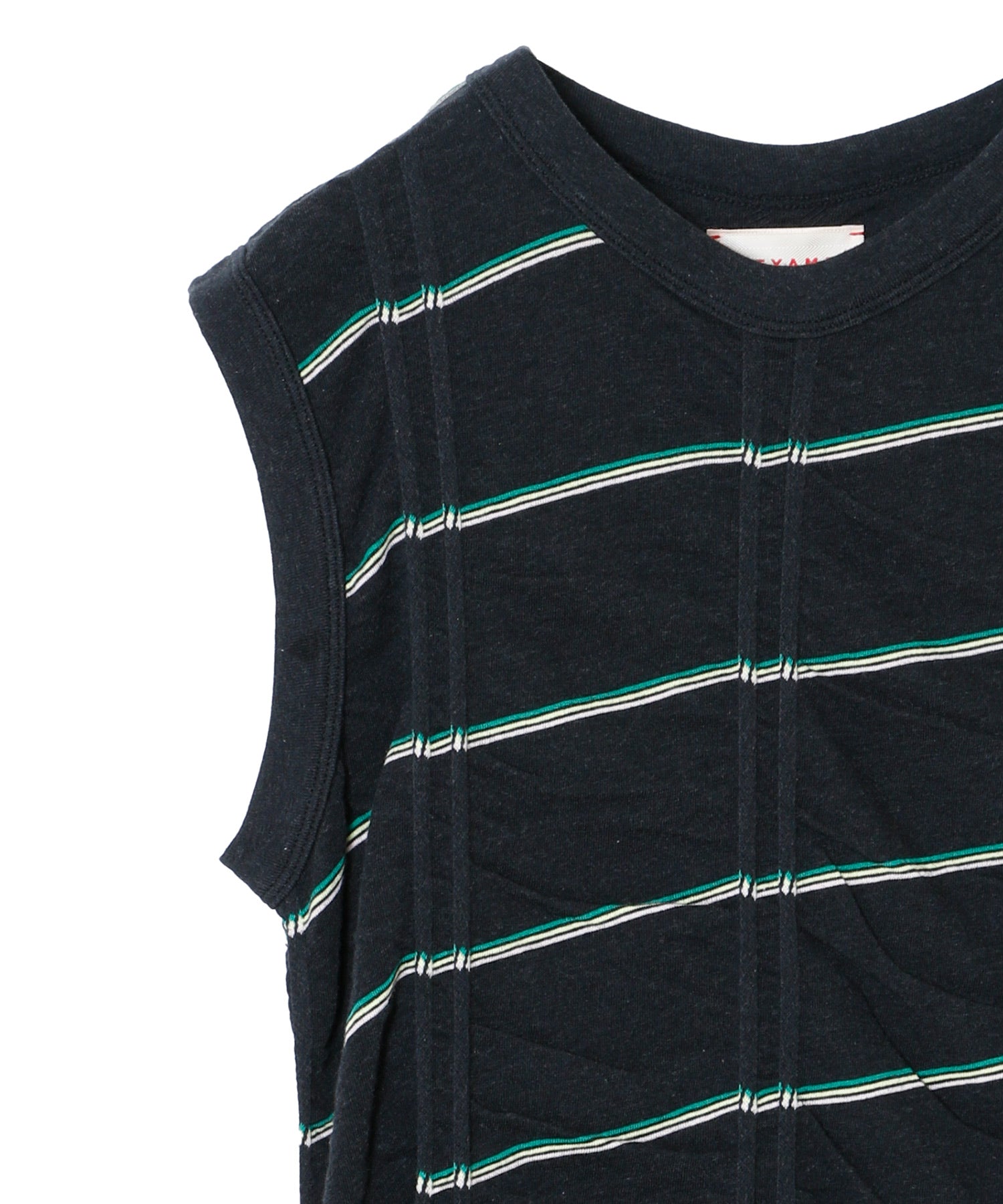 TUCKED JACQUARD BORDER SLEEVELESS / DRESS