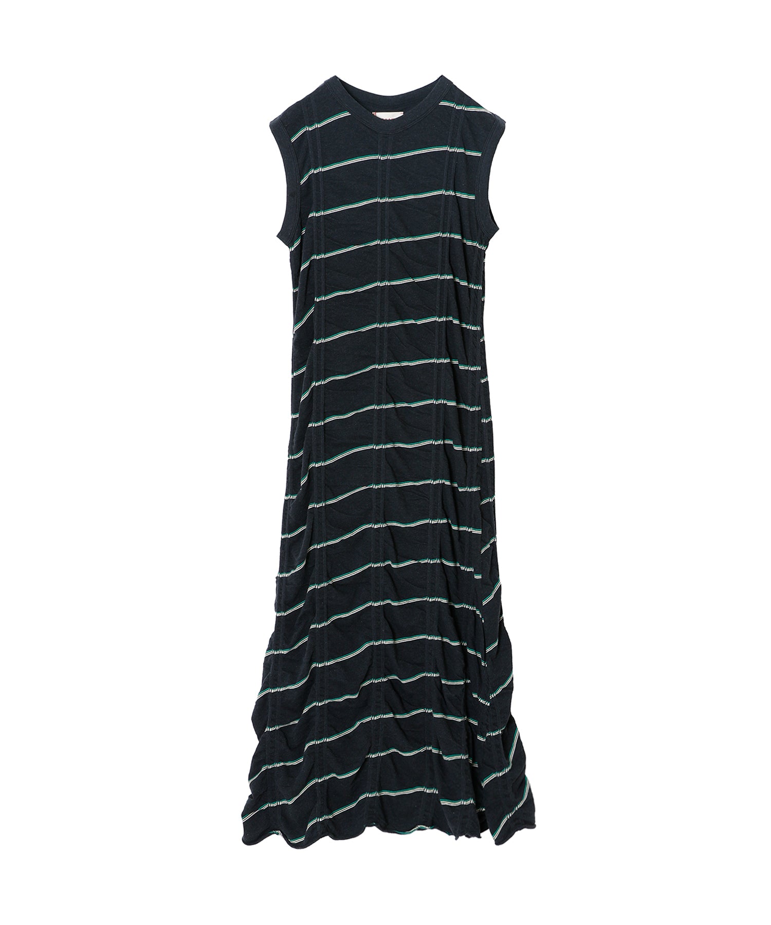 TUCKED JACQUARD BORDER SLEEVELESS / DRESS