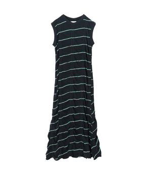TUCKED JACQUARD BORDER SLEEVELESS / DRESS