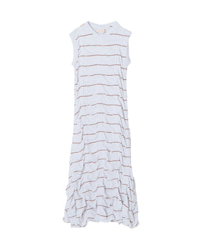 TUCKED JACQUARD BORDER SLEEVELESS / DRESS