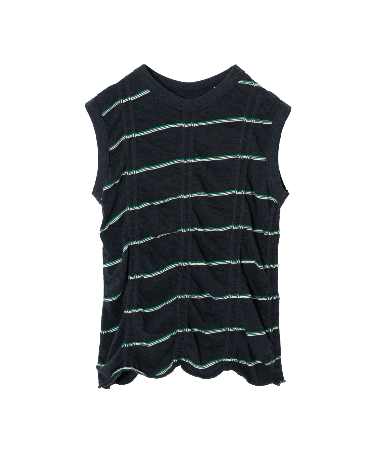 TUCKED JACQUARD BORDER SLEEVELESS