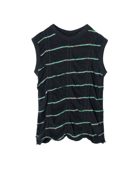 TUCKED JACQUARD BORDER SLEEVELESS