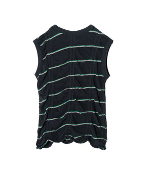 TUCKED JACQUARD BORDER SLEEVELESS