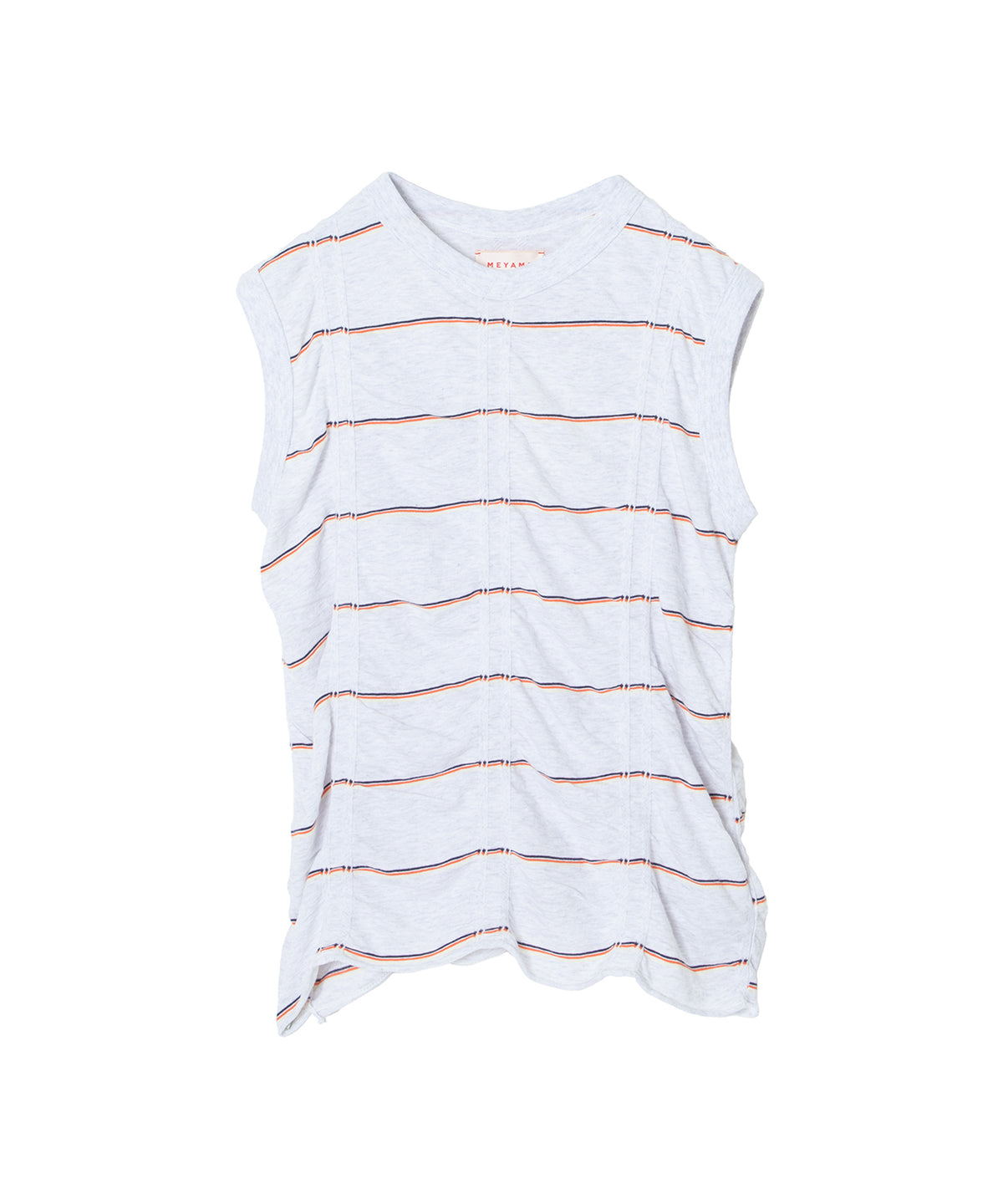 TUCKED JACQUARD BORDER SLEEVELESS