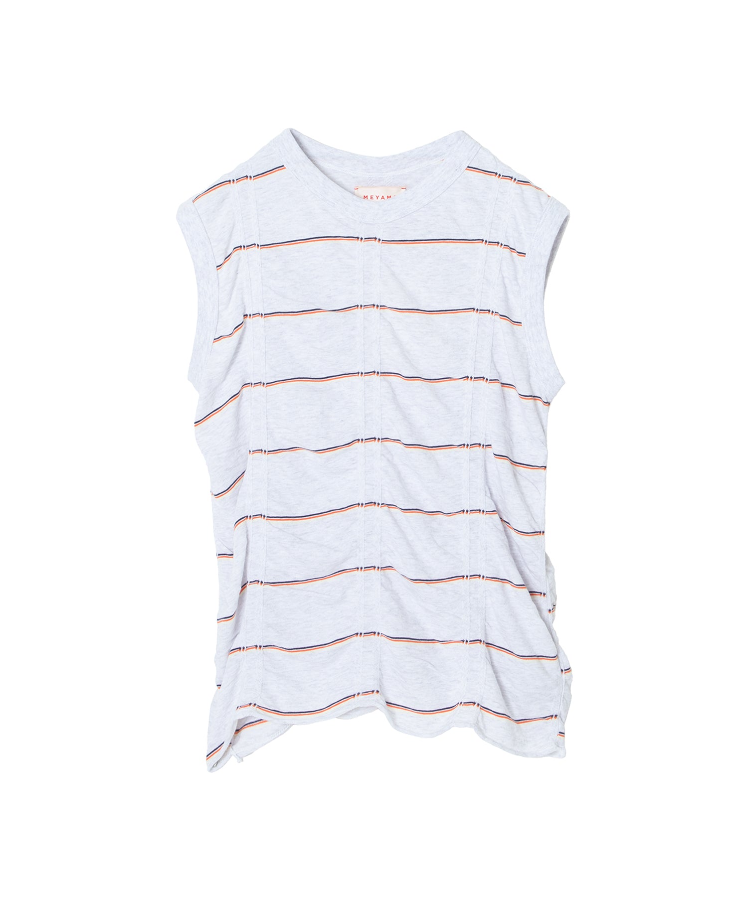 TUCKED JACQUARD BORDER SLEEVELESS