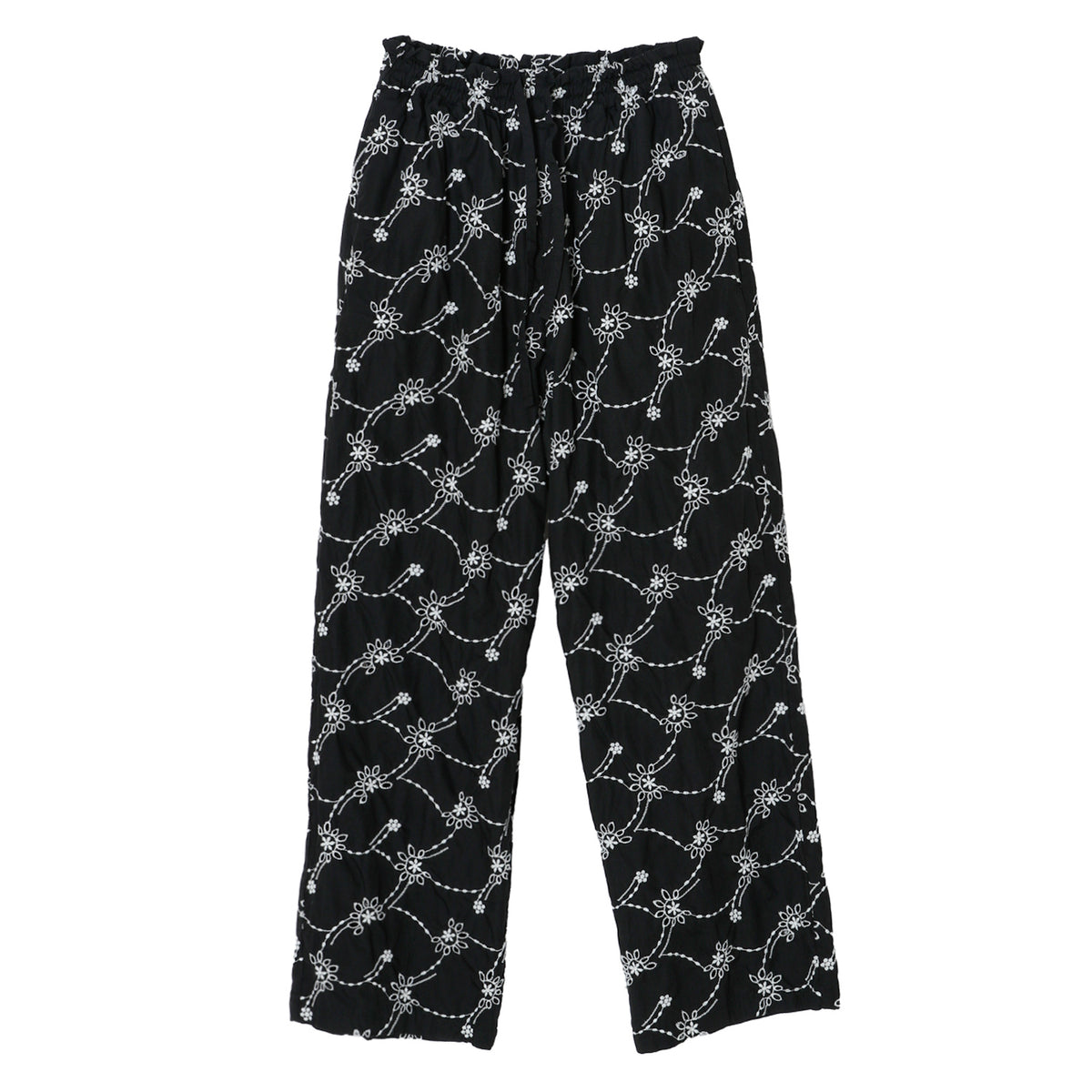 EMBROIDERED COZY PANTS - MEYAME (メヤメ) - bottom (ボトムス