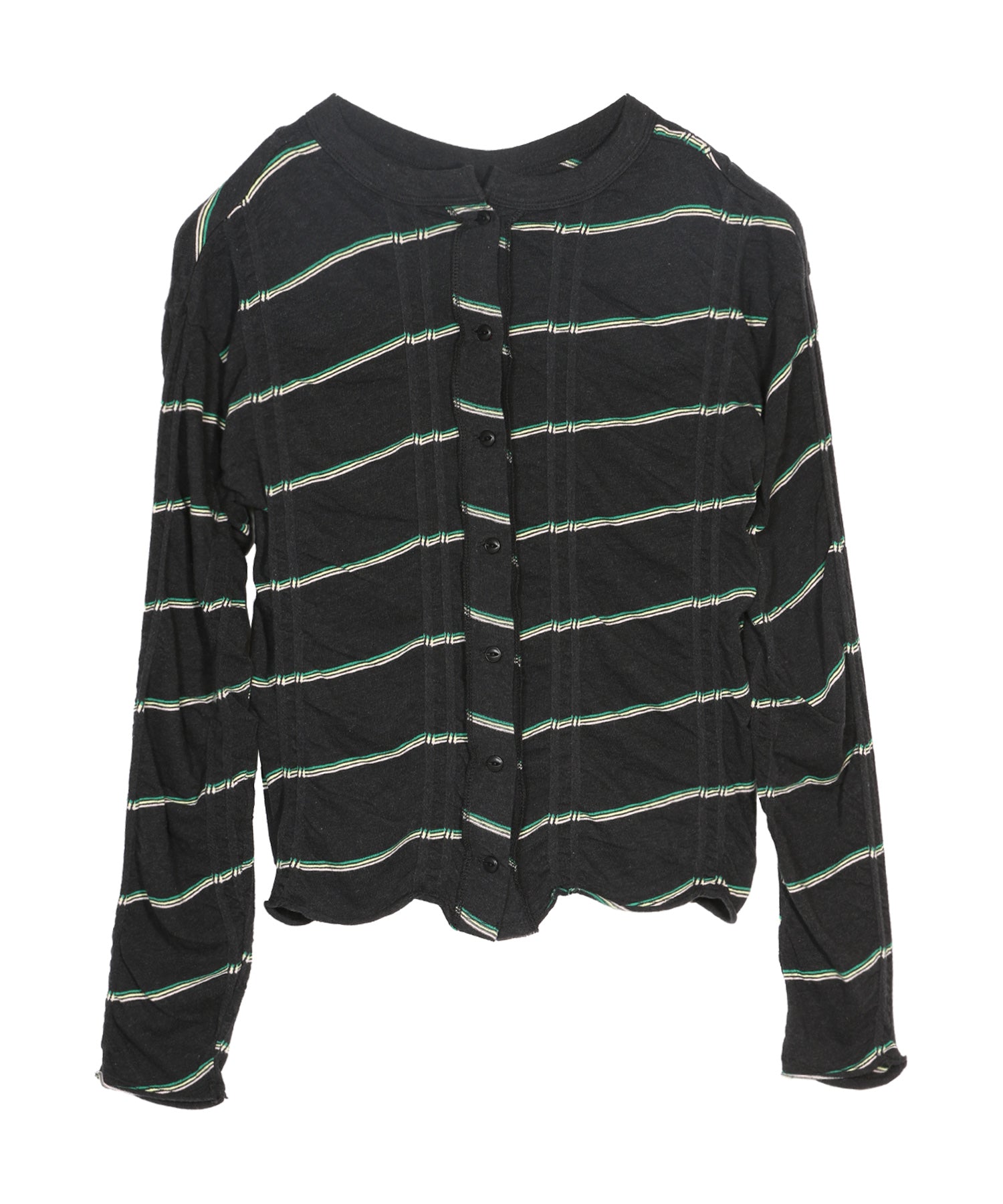Tucked Jacquard Border Cardigan