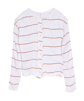 Tucked Jacquard Border Cardigan